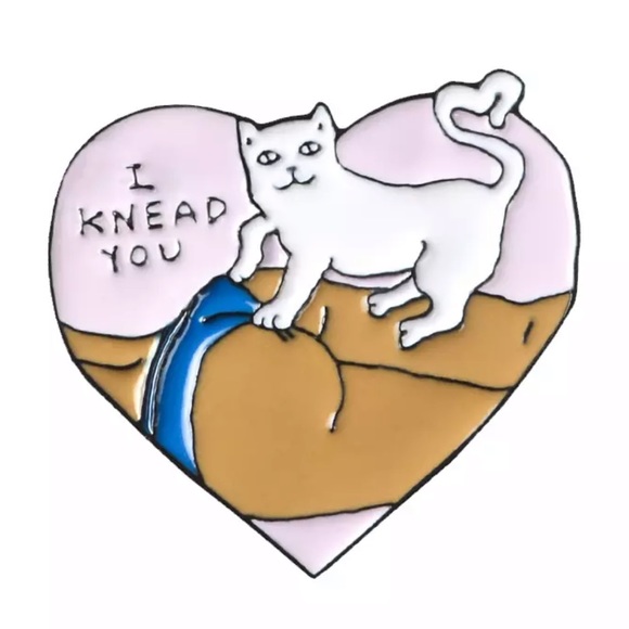 Jewelry - NEW I knead You Cat Massage Enamel Pin Brooch